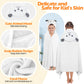 Preboun 2 Pcs Kid Hooded Bath Towel Toddler Towel 27.5 X 55'' Large Hooded Towel For Kids 3-10 Yrs Wrap Bathrobe Boy Girl(White,