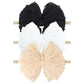 Lanmerry Baby Girl Headband With Bows, 3Pcs Nylon Hair Accessories For Infant, Toddler Girls, Black, White, Beige - Hairband