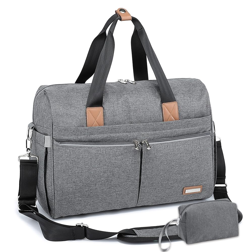RUVALINO Diaper Bag Tote, Hospital Bags for Labor and Delivery, Multifunction Large Travel Weekender Overnight Bag for Mom and D