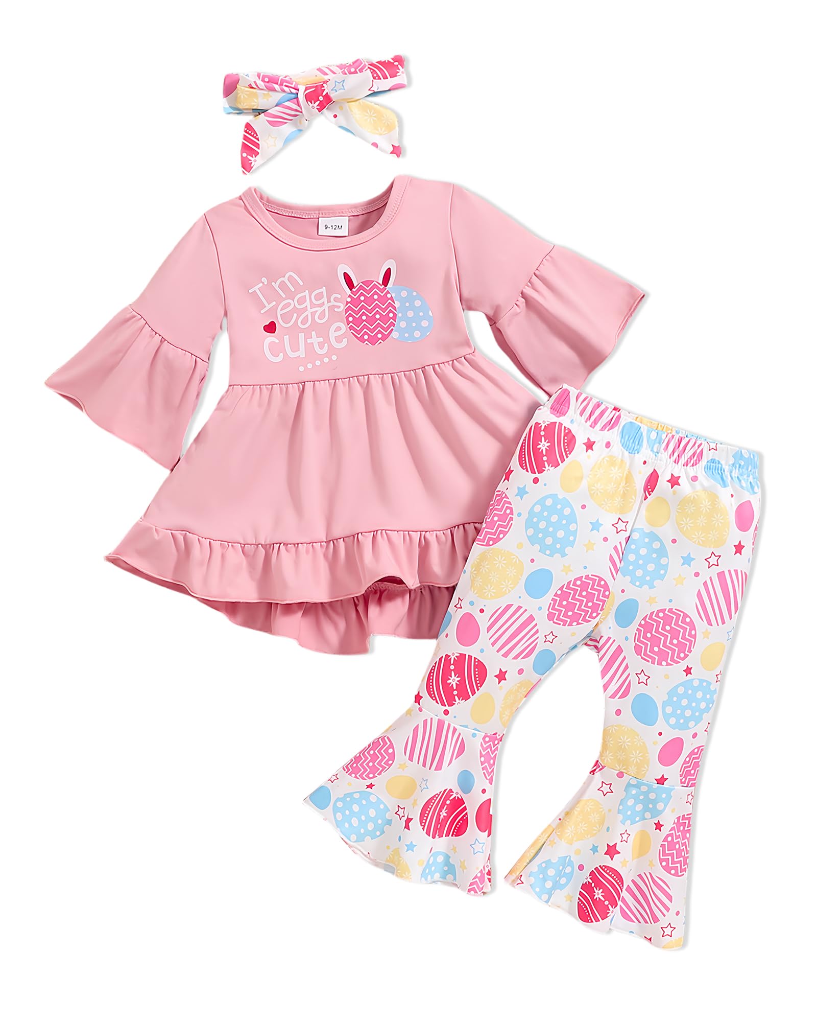 Doresbebe Easter Outfit For Kids Girl Easter Photograph Stuff Bell Bottom Jumpsuit Little Girl Overalls Clothing Easter Bunny Ou