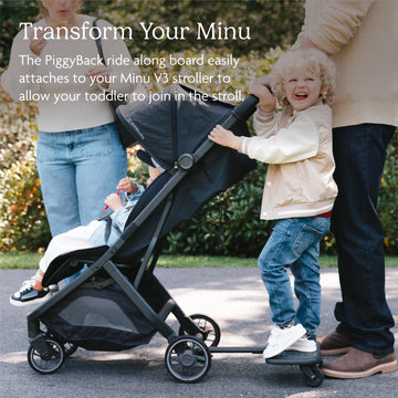 Uppababy Piggyback Ride-Along Board For Minu V3 / Quick Attachment For Toddlers Up To 45 Lbs To Stand + Stroll