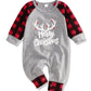 Hipea Newborn Baby Boy Christmas Clothes My First Christmas Outfit Plaid Romper Sleeve Jumpsuit Infant Outfit