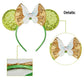 Eisyaa Mouse Ears Bow Headbands, Sequin Tinkerbell Minnie Ears Headband Glitter Party Fairy Wings Dress Up Princess Decoration C