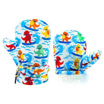 Bavst Toddler Waterproof Mittens Fleece Lined Baby Boys Girls Winter Warm Glove Kids Snow Infant Ski Mitten For 3M-5T (Snowmen,
