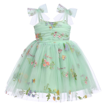 Idopip Baby Girls Floral Butterfly Tutu Dress Summer Sleeveless Backless Princess Birthday Party Dresses Toddler Little Girl Com