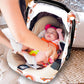 Rainbow Infant Carseat Canopy With Peep Windows And Breathable Mesh, Kick-Proof, Soft Stretchy Baby Car Seat Cover For Newborns