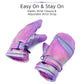 F Flammi Toddler Kids Snow Mittens With String Waterproof Ski Mittens Thinsulate Winter Gloves For Baby Girls Boys(Blink Purple,