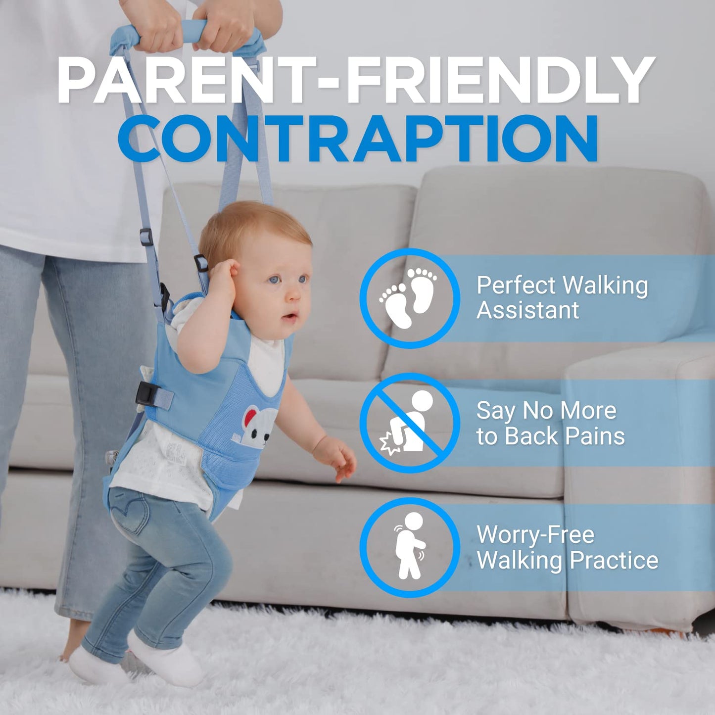 Watolt Baby Walking Harness - Handheld Kids Walker Helper - Toddler Infant Walker Harness Assistant Belt - Child Baby Walk Learn