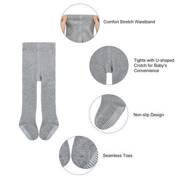 American Trends Baby Tights Non Slip Skid Baby Girl Tight Cable Knit Infant Leggings Toddler Stocking Pants 1 Pack White 6-12 Mo