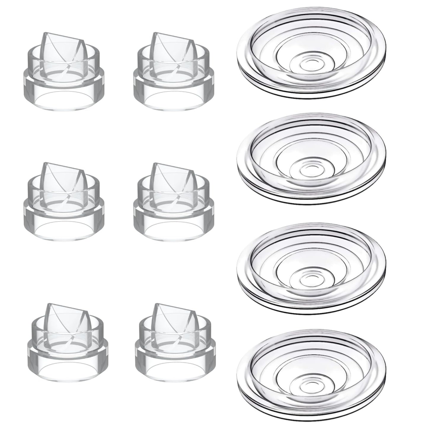S9 Pro / S12 Pro Replacement Pump Parts - 6Pcs Duckbill Valve And 4Pcs Silicone Diaphragm - Compatible With Momcozy S12 Pro/S9 P