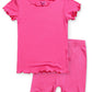 Vaenait Infant Kids Toddler Girls Boys Short Sleeve Sleepwear Pajamas 2Pcs Set Shirring Rosecoral S