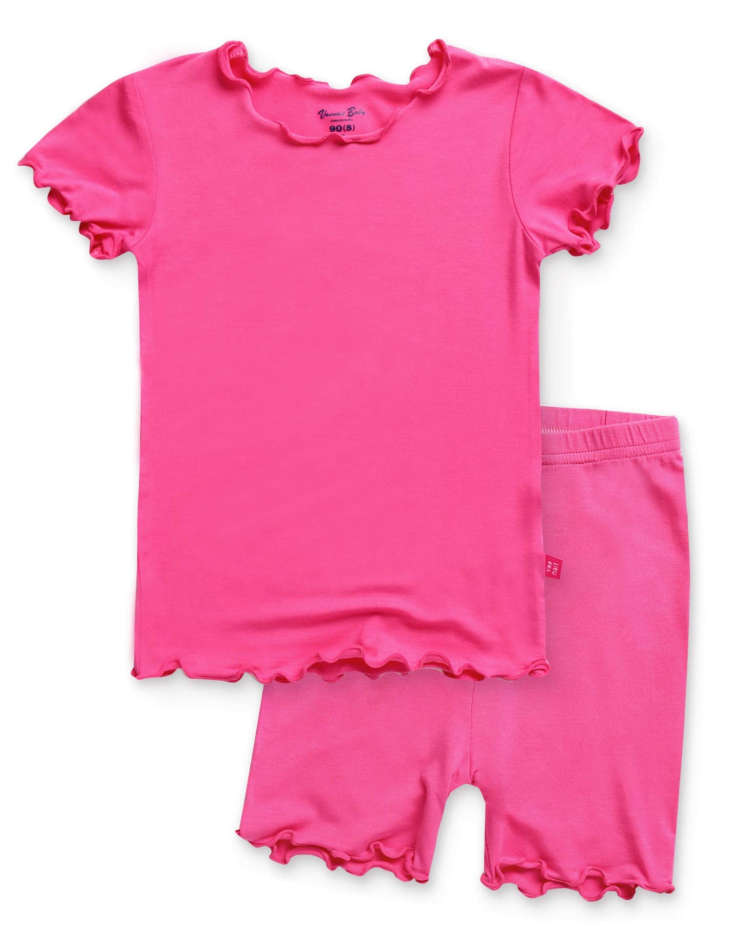 Vaenait Infant Kids Toddler Girls Boys Short Sleeve Sleepwear Pajamas 2Pcs Set Shirring Rosecoral S