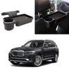 Oshotto (FT04) Foldable Car Auto Headrest Rear Back Seat Table Drink Food Cup Tray Holder Compatible with BMW X7  Black