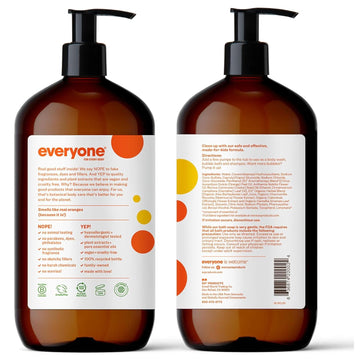 Everyone 3-In-1 Kids Soap, Body Wash, Bubble Bath, Shampoo, 32 Ounce (Pack Of 1), Orange Squeeze, Coconut Cleanser With Plant Ex