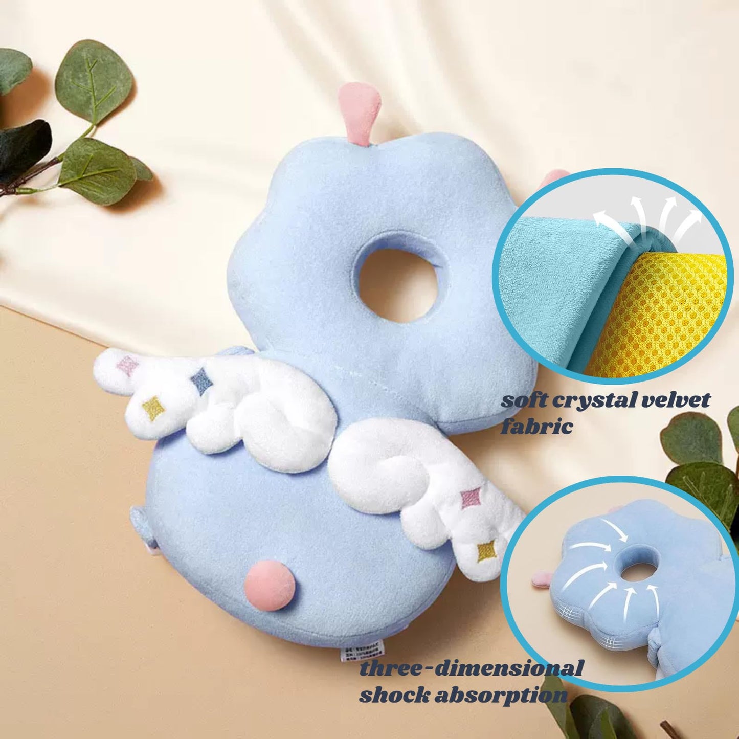 Baby Head Protector, Adjustable Baby Head Protection Backpack With Baby Knee Pads For Crawling, Soft, Breathable And Wearing Saf
