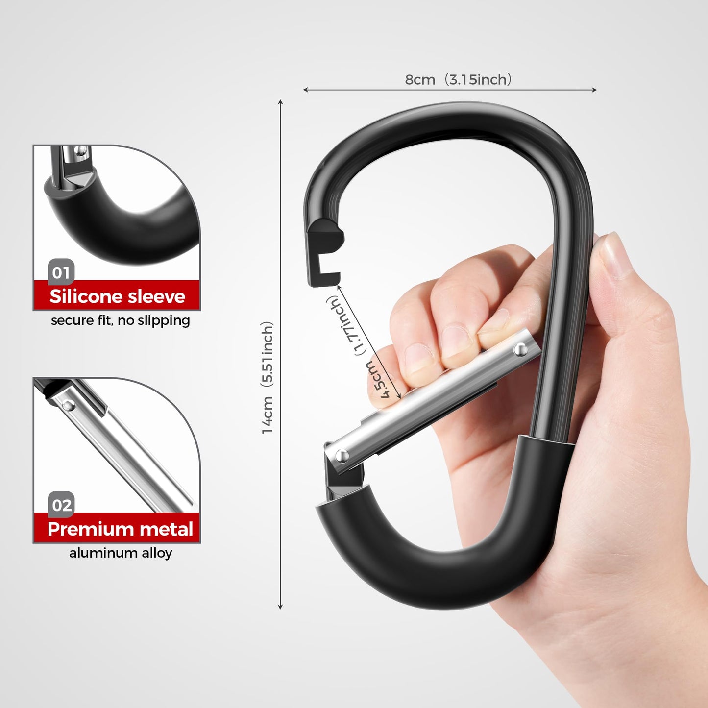 Surdoca Stroller Hooks, Large Stroller Hooks For Bags, Universal Stroller Clips And Hooks, Mommy Hook For Stroller Heavy Duty, S