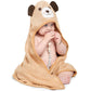 Miniboo Premium Hooded Towel With Unique Dog Design - Extra Soft And Absorbent Rayon From Bamboo Towels For Newborn, Infant, And