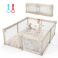 Baby Playpen,79x59 Foldable Playpen for Babies and Toddlers with Gate,Large Play Pen with Zipper Door,Baby Play Pen Play Area(Kh
