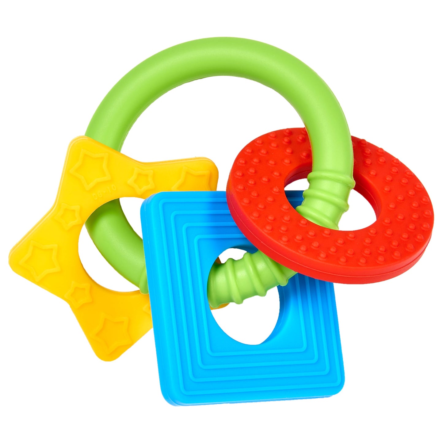 Dr. Browns Learning Loop Baby Teether Ring, Multiple Shapes and Textures, 100% Silicone, BPA-Free, 3m+