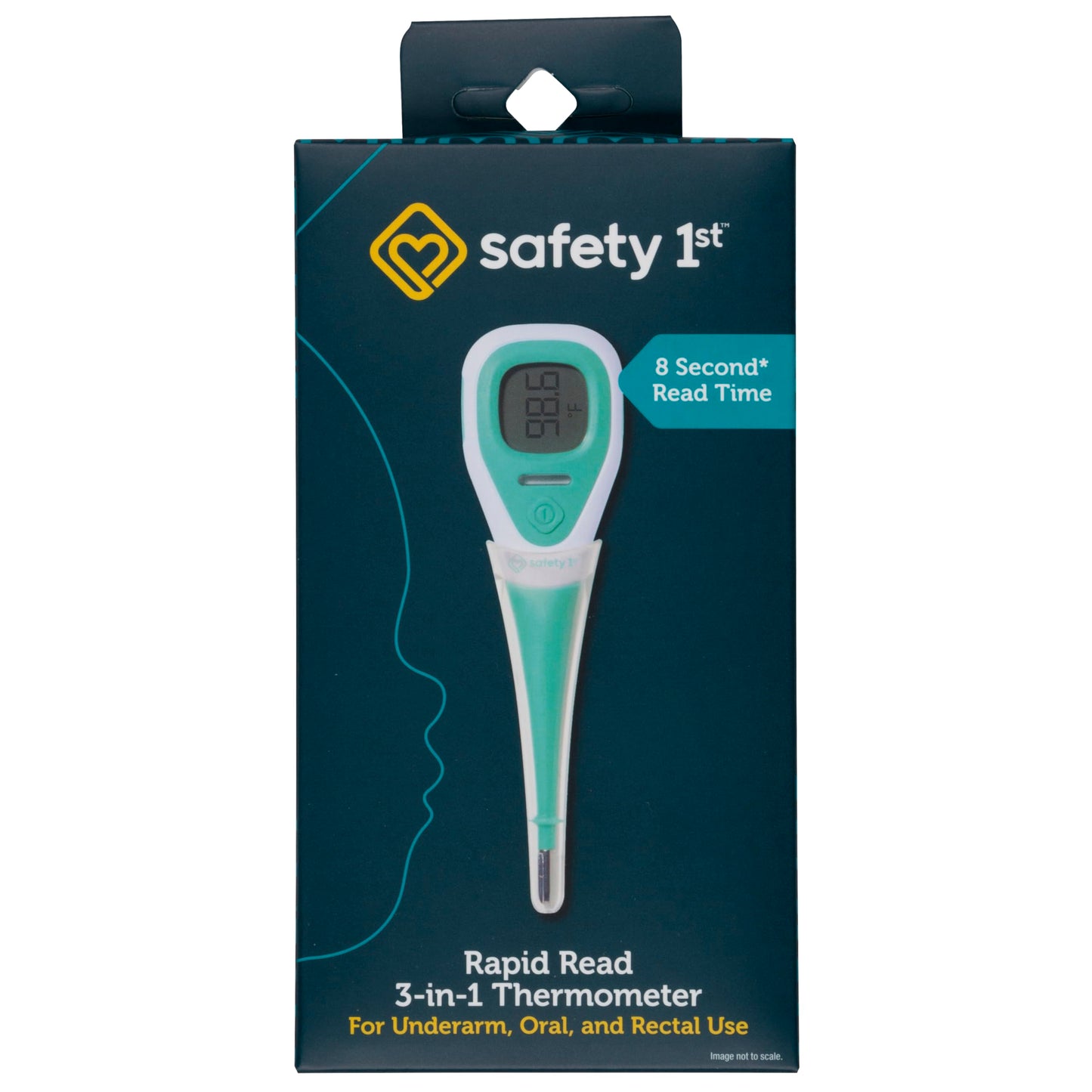 Safety 1St Rapid Read 3-In-1 Thermometer, Aqua, One Size