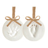 Kate & Milo Babys Print Ornament, Burlap 2 Pack, DIY Clay Keepsake, Gift for New and Expecting Parents, Baby Handprint or Footp