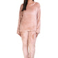 MUKHAKSH (Pack of 1 Set = 1 Pyjama + 1 Top Girls Plain Light Beige Winter Woolen Fleece Night Suit (1516 Years) Very Comfortale