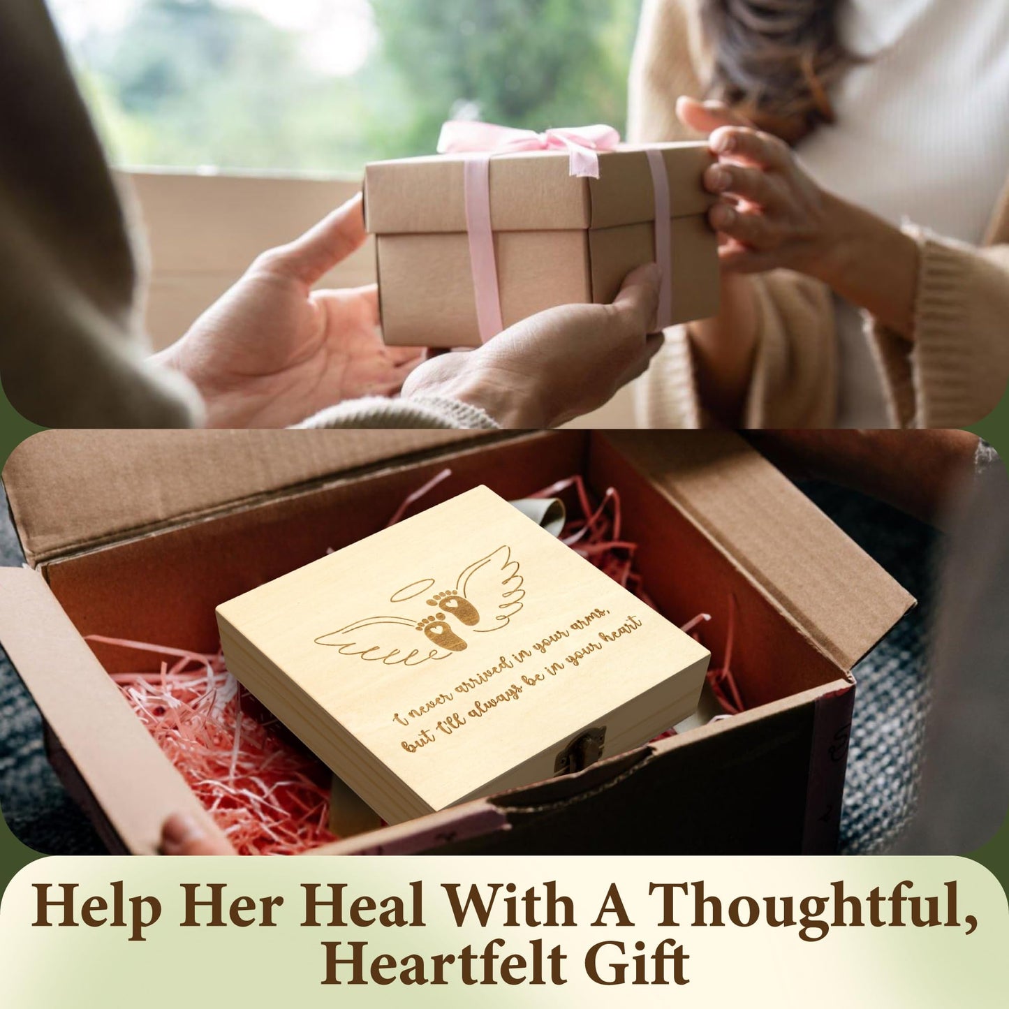 Woodamore Miscarriage Gifts For Mothers - Miscarriage Memorial Box, Infant Loss Memorial Gifts, Loss Of Baby Sympathy Gifts, Ang