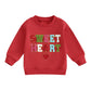 Fiomva Baby Girl Boy Valentines Day Outfit Letter Embroidery Pullover Crewneck Sweatshirt Valentines Sweater Spring Clothes(Swee