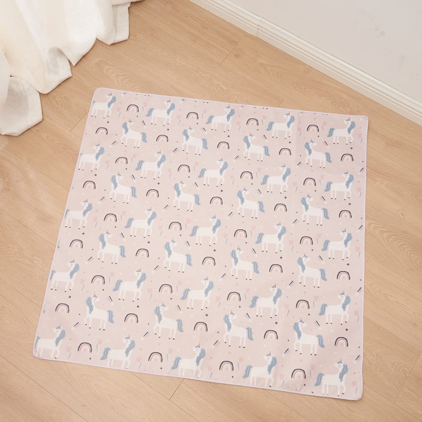Splat Mat For Under High Chair/Arts/Crafts, Washable Baby Spill Mat Waterproof Anti-Slip Floor Splash Mat, 43'X 43' Portable P