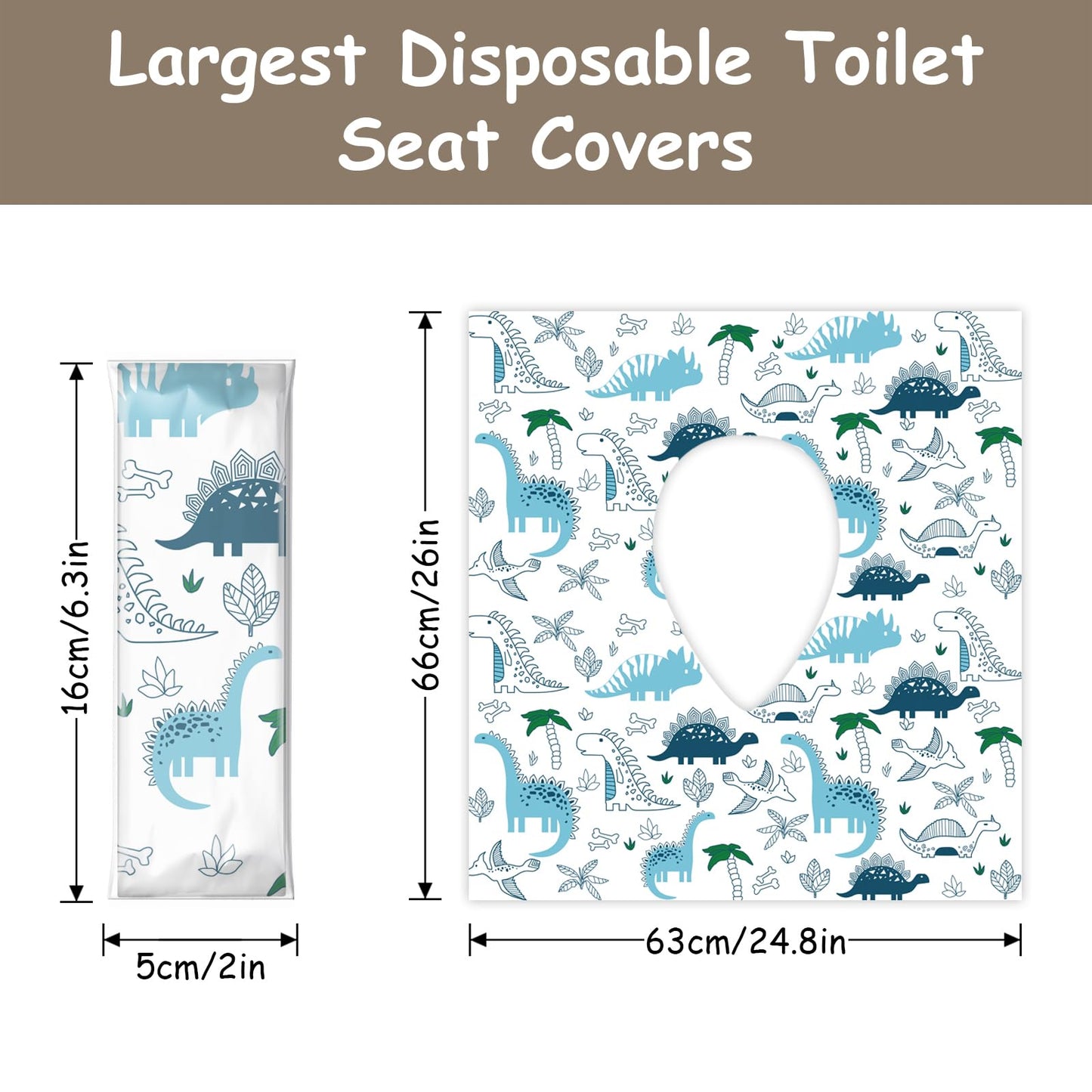Deeki Toilet Seat Covers Disposable, 60 Pcs Xl Waterproof For Kids Adults, No-Slip Clean Safety Covers For Toddler Potty Trainin