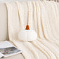 HOKIPO Pumpkin Shaped Plush Cushion for Autumn Decor, 19 cm, White