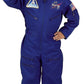 Aeromax Jr. Nasa Flight Suit, Blue, With Embroidered Cap And Official Looking Patches, Size 4/6.