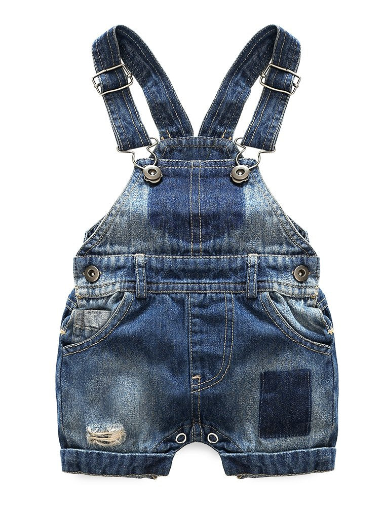 Cute Baby Boys Clothes Toddler Jeans Romper Set Wit H Blue Letters Printed Short Sleeve T-Shirt Blue 95