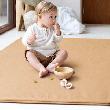 Padded Thick Baby Play Mat - Protective & Super Soft Non Toxic Vegan Leather Floor Mat For Girls And Boys - 50 X 50 Playpen Mats