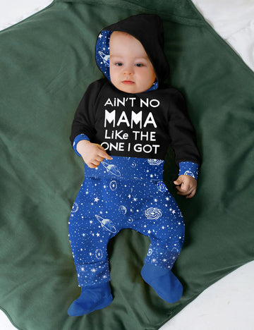 Fommy Baby Boy Clothes 9-12 Months Baby Boy Clothes Letter Print Black Hoodie Blue Pants 2Pcs 3-6 Months Baby Boy Clothes