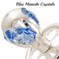 Matahi Silver Plated Crystal Studded Pacifier Ornament With Blue Crystals Baby'S First Christmas Holiday Ornament And Hanging Pe