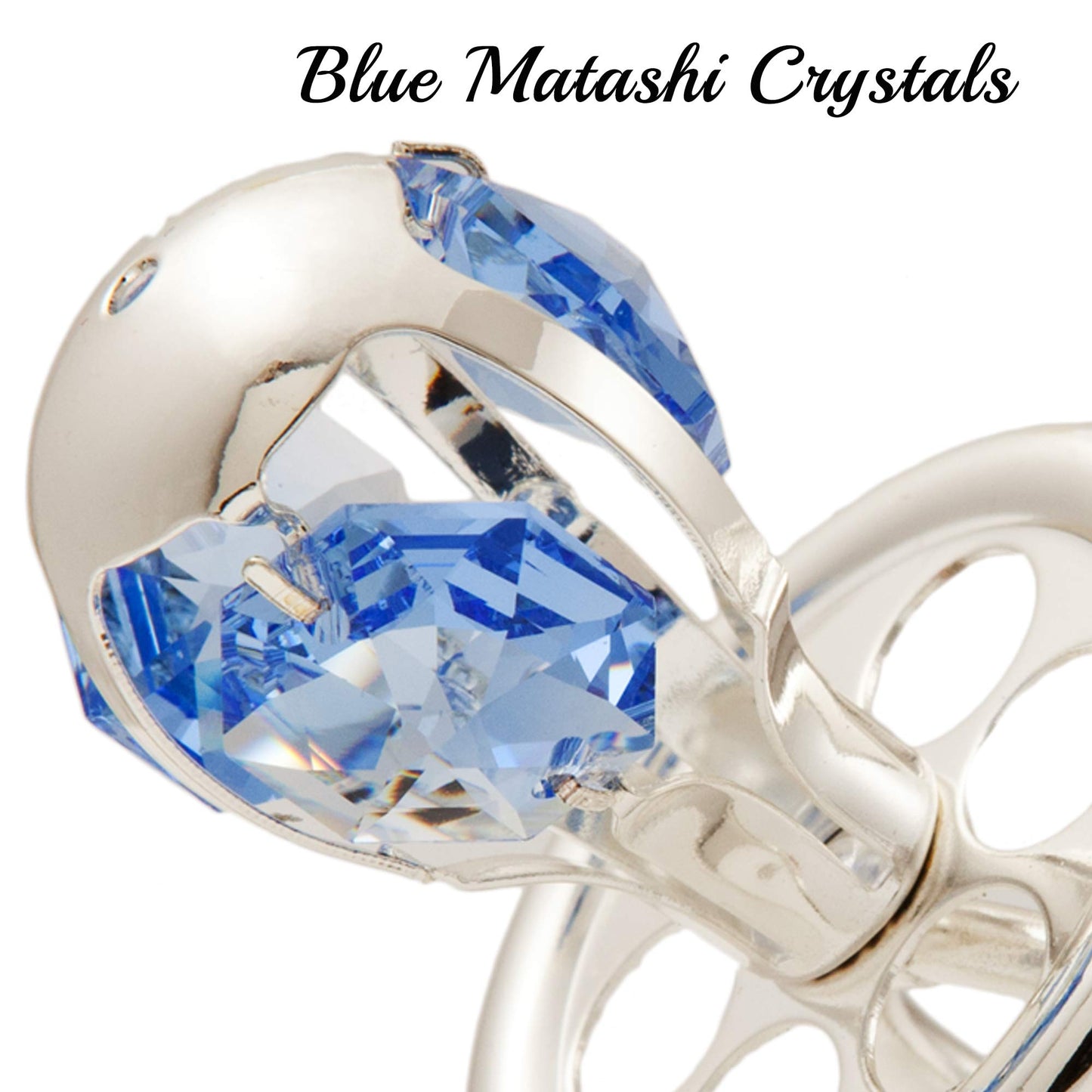 Matahi Silver Plated Crystal Studded Pacifier Ornament With Blue Crystals Baby'S First Christmas Holiday Ornament And Hanging Pe