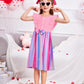 Arshiner Toddler Dress Little Girls Sleeveless Bow Tie Cute Pink Rainbow Valentine Birthday Party Sundress Size 5