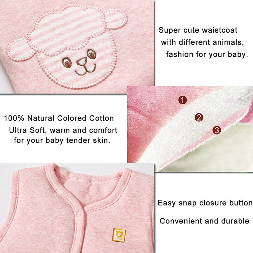 Monvecle Baby Warm Vests Unisex Infant To Toddler Padded Waistcoat (18-24 Months, Pink)