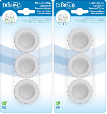 Dr. Browns Replacement Travel Caps for Dr. Browns Original, Options, and Options+ Baby Bottles, 3 Count (Pack of 2)