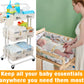 Jolead Baby Nappy Caddy Organiser Cart Movable, 3-Tier Sturdy Newborn Diaper Nursery Essentials Storage Basket For Changing Tabl