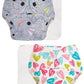 Superbottoms Basic Pack Of 2 Diaper + 2 Inserts, Combo Pack Of Assorted Freesize Washable And Reusable Cloth Diaper With Dry Fee