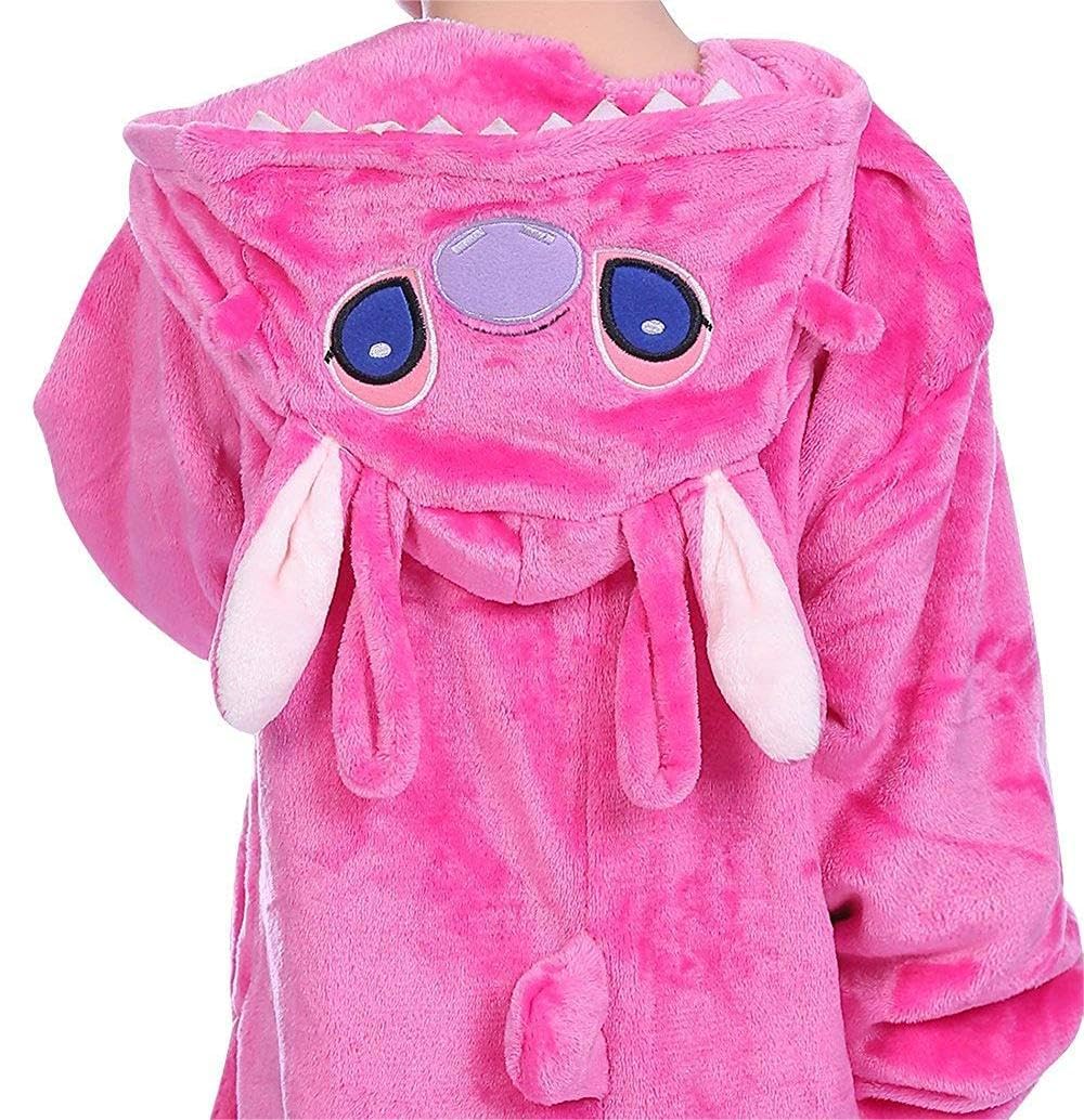 LeaveLive Kids Animal Onesies Halloween Cosplay Costume Pajamas(125#(55-59 inch), kidpinkY)