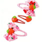 Strawberry Snap Clips Baby Girls Fruit Hair Bow Clips Strawberry Hair Ring Tie BBW24 (4 Pcs-A5)