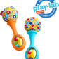 Fisher-Price Baby Newborn Toys Rattle n Rock Maracas, Set of 2 Soft Musical Instruments for Babies 3+ Months, Blue Orange