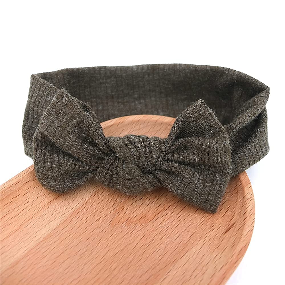 Toddler Baby Headbands Hair Bows Elastic For Newborn Infant Baby Girls Turban Headband Stretchy Hairbands Mustard Olive