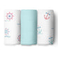 The White Cradle 100% Pure Organic Cotton Baby Swaddle Wrap, Large 112X112 Cm Super Soft Muslin, 3 Pcs Pack, Anchor 3 Design
