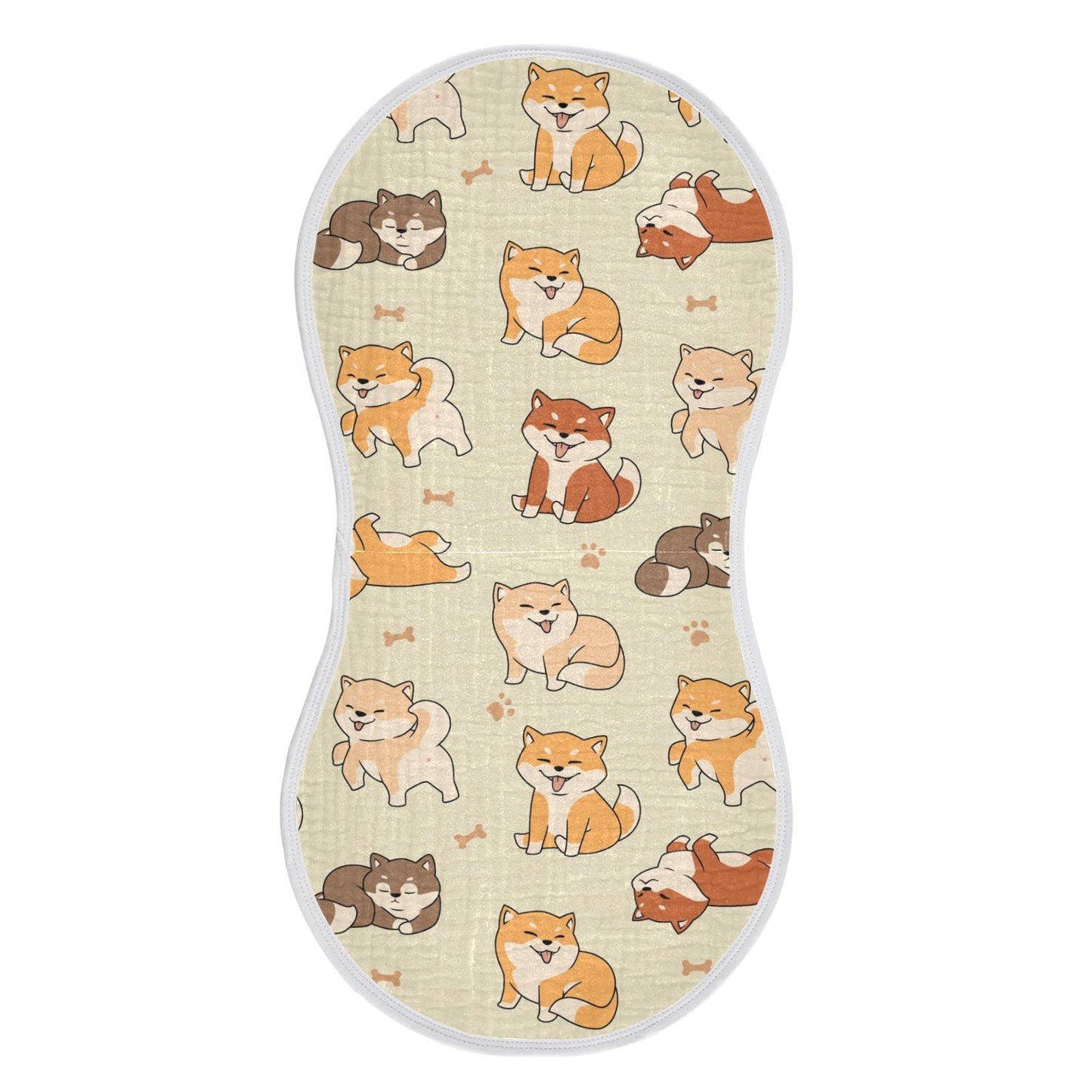 YYZZH Lovely Shiba Inu Dog Muslin Burp Cloths for Baby 1 Pack Soft 100% Cotton Baby Washcloths Bibs for Boy Girl