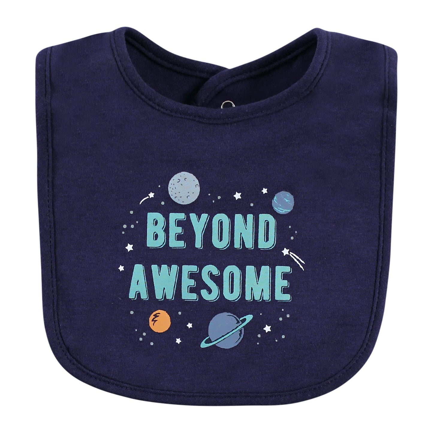 Hudson Baby Unisex Baby Cotton Bibs, Space, One Size