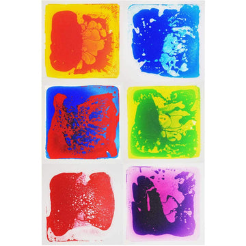 Longking 6 Sensory Tiles, 12' X 12' Sensory Floor Tiles, Liquid Floor Tiles, Lava Tiles